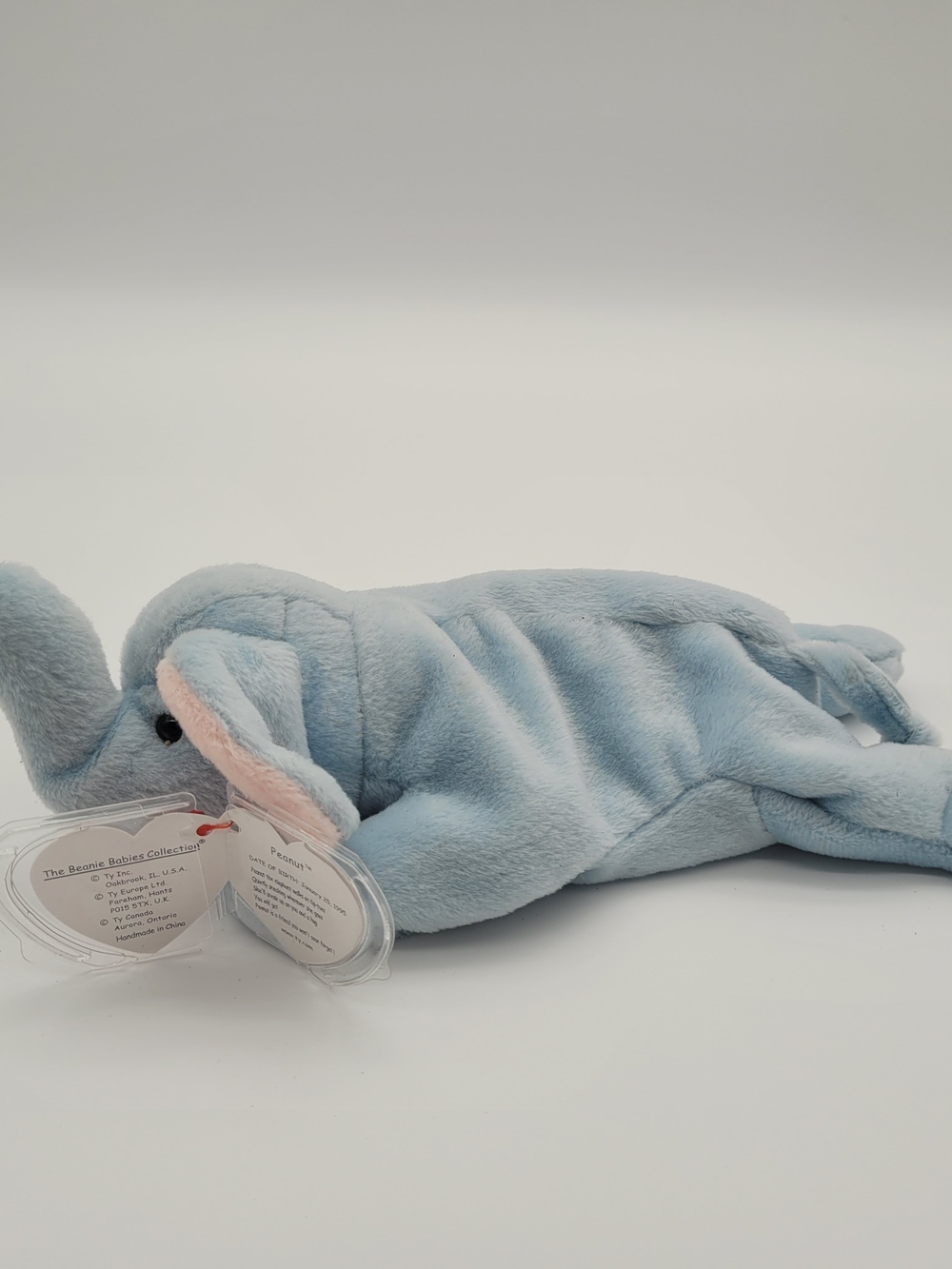 Blue Plush Elephant Ty Beanie Baby Peanut